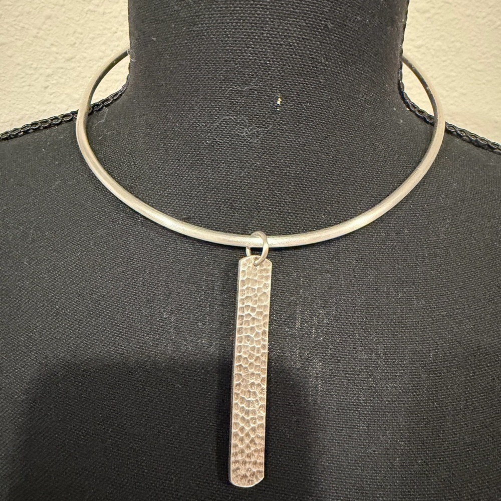 Y/Project Silver Hammered Pendant Necklace